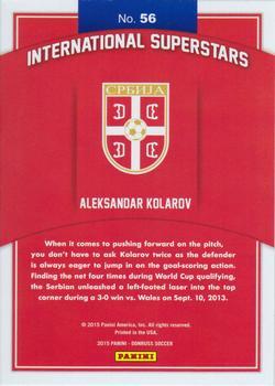 2015 Donruss - International Superstars Red Soccer Ball #56 Aleksandar Kolarov Back