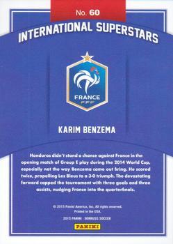 2015 Donruss - International Superstars Silver Press Proof #60 Karim Benzema Back