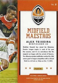 2015 Donruss - Midfield Maestros Bronze Press Proof #2 Alex Teixeira Back