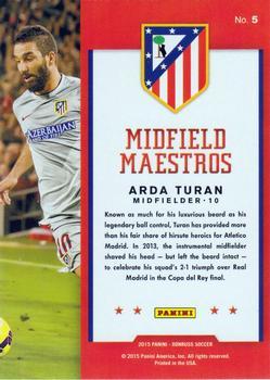 2015 Donruss - Midfield Maestros Bronze Press Proof #5 Arda Turan Back