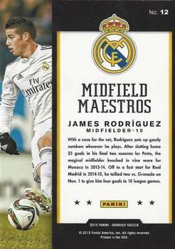 2015 Donruss - Midfield Maestros Bronze Press Proof #12 James Rodriguez Back