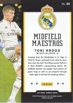 2015 Donruss - Midfield Maestros Bronze Press Proof #22 Toni Kroos Back