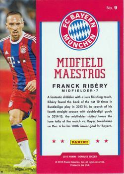 2015 Donruss - Midfield Maestros Gold Press Proof #9 Franck Ribery Back