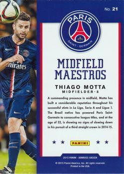 2015 Donruss - Midfield Maestros Gold Press Proof #21 Thiago Motta Back