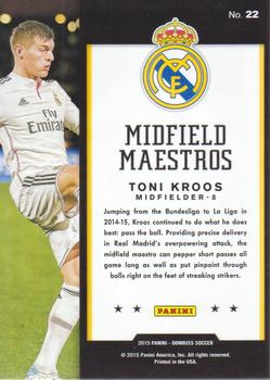 2015 Donruss - Midfield Maestros Gold Press Proof #22 Toni Kroos Back