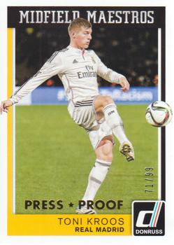 2015 Donruss - Midfield Maestros Gold Press Proof #22 Toni Kroos Front