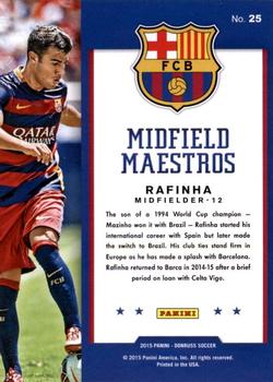 2015 Donruss - Midfield Maestros Gold Press Proof #25 Rafinha Back