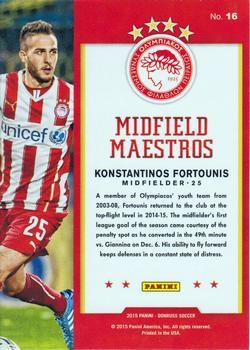 2015 Donruss - Midfield Maestros Green Soccer Ball #16 Konstantinos Fortounis Back