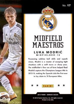 2015 Donruss - Midfield Maestros Silver Press Proof #17 Luka Modric Back