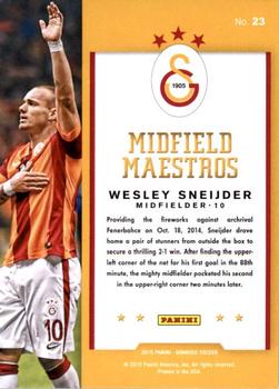 2015 Donruss - Midfield Maestros Silver Press Proof #23 Wesley Sneijder Back
