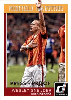 2015 Donruss - Midfield Maestros Silver Press Proof #23 Wesley Sneijder Front