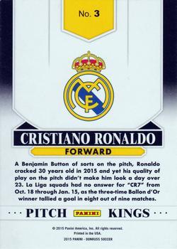 2015 Donruss - Pitch Kings Black Panini Logo #3 Cristiano Ronaldo Back