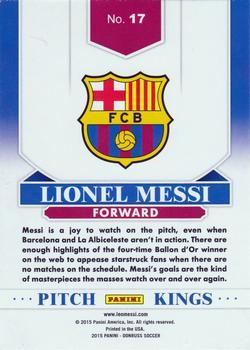 2015 Donruss - Pitch Kings Gold Panini Logo #17 Lionel Messi Back