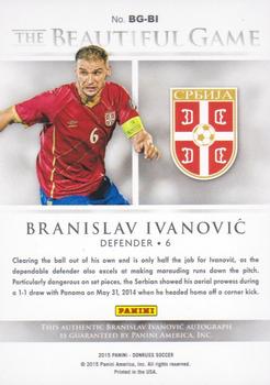 2015 Donruss - The Beautiful Game Signatures Silver #BG-BI Branislav Ivanovic Back