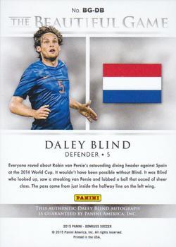 2015 Donruss - The Beautiful Game Signatures Silver #BG-DB Daley Blind Back