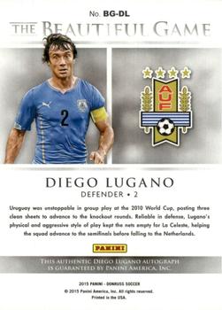 2015 Donruss - The Beautiful Game Signatures Silver #BG-DL Diego Lugano Back