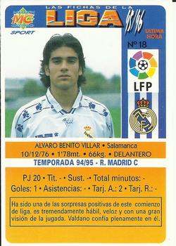 1995-96 Mundicromo Sport Las Fichas de La Liga - Ultima Hora #18 Alvaro Back