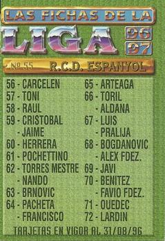 1996-97 Mundicromo Sport Las Fichas de La Liga #55 Team Photo Back