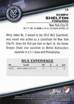 2016 Topps MLS #16 Khiry Shelton Back