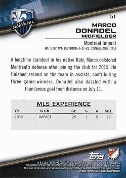 2016 Topps MLS #51 Marco Donadel Back