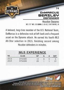 2016 Topps MLS #74 DaMarcus Beasley Back