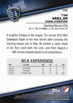 2016 Topps MLS #142 Tim Melia Back