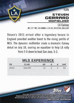 2016 Topps MLS #125 Steven Gerrard Back