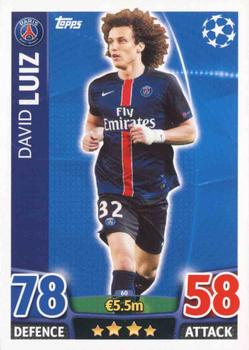 2015-16 Topps Match Attax UEFA Champions League English #60 David Luiz Front