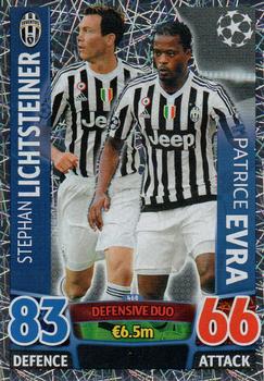 2015-16 Topps Match Attax UEFA Champions League English #468 Stephan Lichtsteiner / Patrice Evra Front