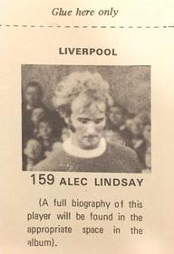 1971-72 FKS Publishers Wonderful World of Soccer Stars Stickers #159 Alec Lindsay Back