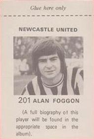 1971-72 FKS Publishers Wonderful World of Soccer Stars Stickers #201 Alan Foggon Back