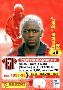 1999 Panini Calcio Serie A #58 Ibrahim Ba Back