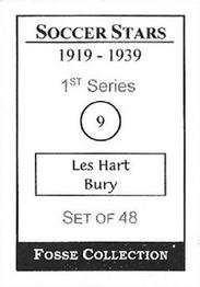 1998 Fosse Soccer Stars 1919-1939 : Series 1 #9 Les Hart Back