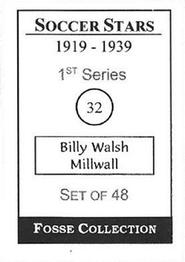 1998 Fosse Soccer Stars 1919-1939 : Series 1 #32 Jack Walsh Back