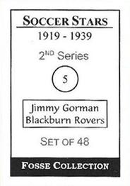 1998 Fosse Soccer Stars 1919-1939 : Series 2 #5 Jimmy Gorman Back
