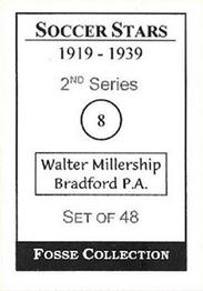 1998 Fosse Soccer Stars 1919-1939 : Series 2 #8 Walter Millership Back