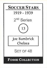 1998 Fosse Soccer Stars 1919-1939 : Series 2 #13 Joe Bambrick Back