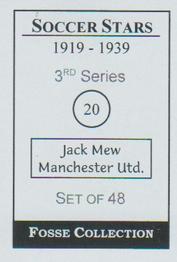 1998 Fosse Soccer Stars 1919-1939 : Series 3 #20 Jack Mew Back