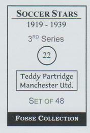 1998 Fosse Soccer Stars 1919-1939 : Series 3 #22 Teddy Partridge Back