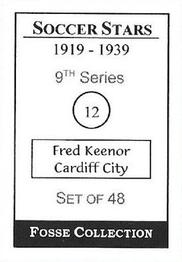 1998 Fosse Soccer Stars 1919-1939 : Series 9 #12 Fred Keenor Back