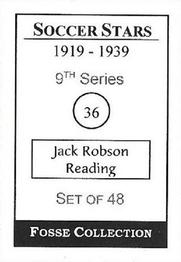 1998 Fosse Soccer Stars 1919-1939 : Series 9 #36 Jack Robson Back