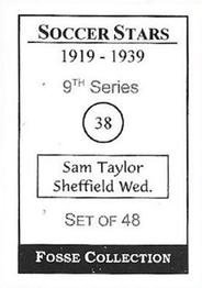 1998 Fosse Soccer Stars 1919-1939 : Series 9 #38 Sam Taylor Back