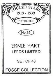 1998 Fosse Soccer Stars 1919-1939 : Series 12 #15 Ernie Hart Back