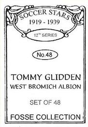 1998 Fosse Soccer Stars 1919-1939 : Series 12 #48 Tommy Glidden Back