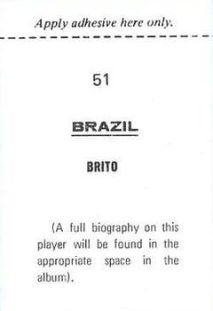 1970 FKS Publishers Mexico 70 World Cup Soccer Stars #51 Brito Back