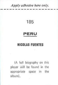 1970 FKS Publishers Mexico 70 World Cup Soccer Stars #185 Nicolas Fuentes Back