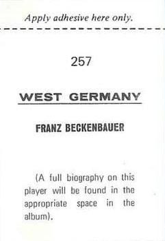 1970 FKS Publishers Mexico 70 World Cup Soccer Stars #257 Franz Beckenbauer Back