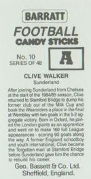 1985-86 Bassett & Co. Football Candy Sticks #10 Clive Walker Back