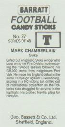 1985-86 Bassett & Co. Football Candy Sticks #27 Mark Chamberlain Back