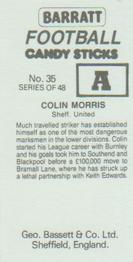 1985-86 Bassett & Co. Football Candy Sticks #35 Colin Morris Back